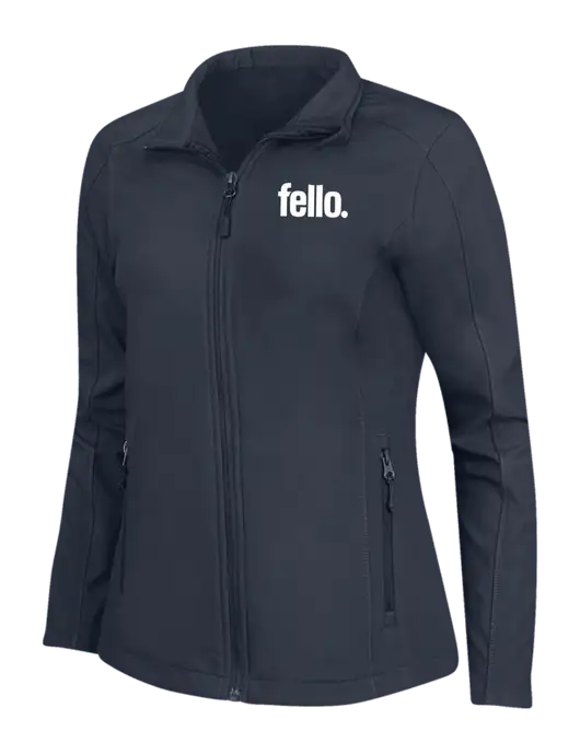 Navy Womens Core Soft Shell Jacket w/Fello. Logo