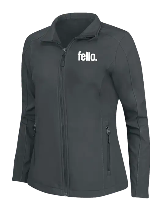 Charcoal Grey Womens Core Soft Shell Jacket w/Fello. Logo