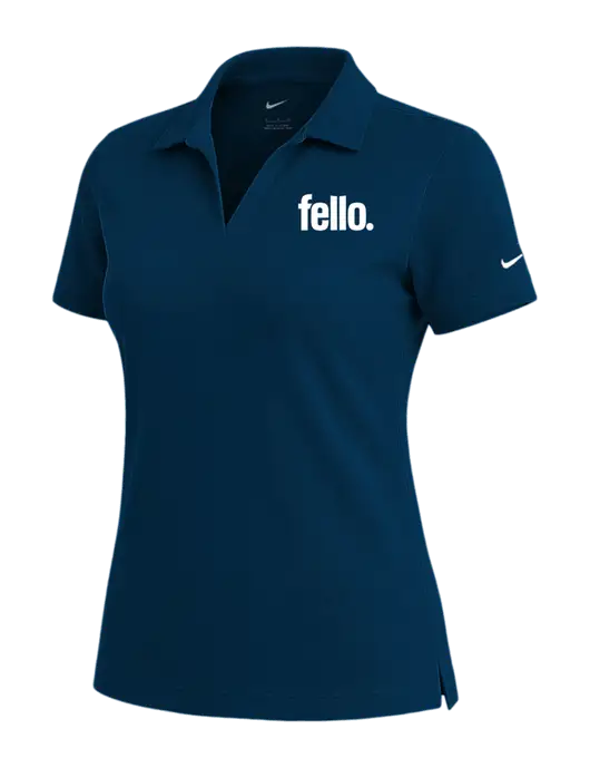 NIKE Navy Womens Dri-Fit Micro Pique Polo w/Fello. Logo