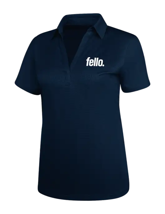 Navy Womens Performance Fine Jacquard Polo w/Fello. Logo