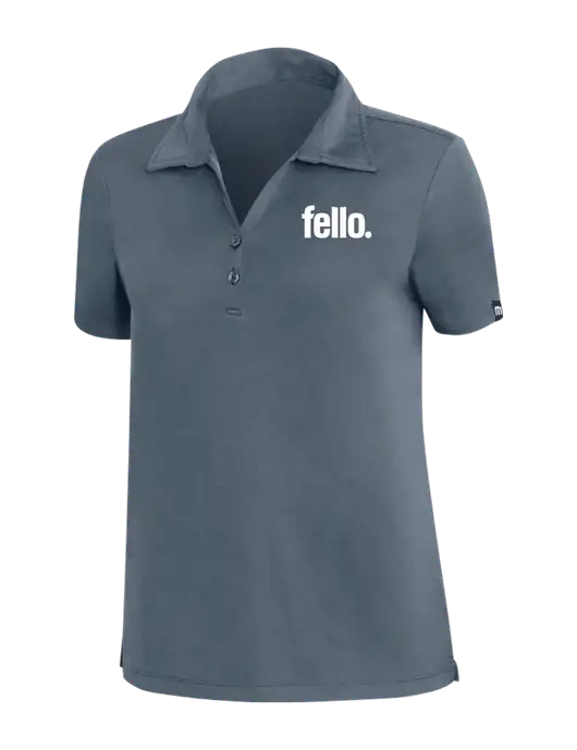 TravisMathew Dark Slate Blue Womens Coto Performance Polo w/Fello. Logo