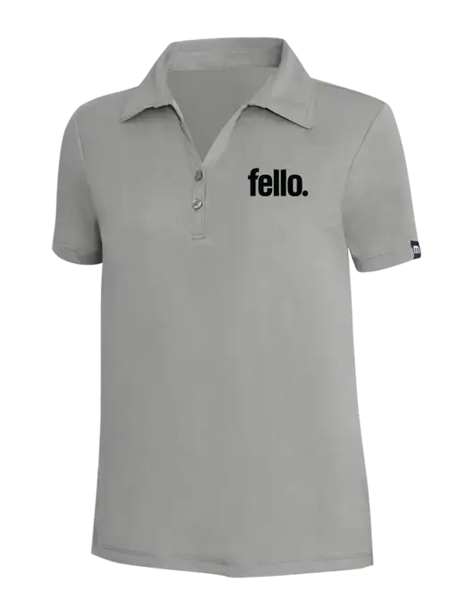 TravisMathew Light Grey Heather Womens Coto Performance Polo w/Fello. Logo