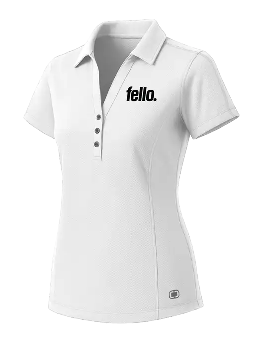 OGIO Womens White ONYX Polo w/Fello. Logo