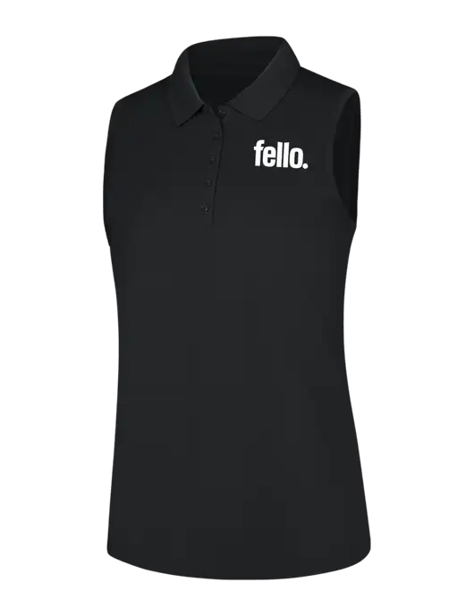 Womens Black Dry Zone UV Micro-Mesh Sleeveless Polo w/Fello. Logo
