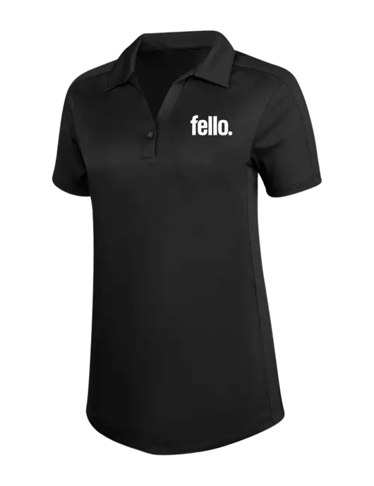 Womens Black Diamond Jacquard Polo w/Fello. Logo