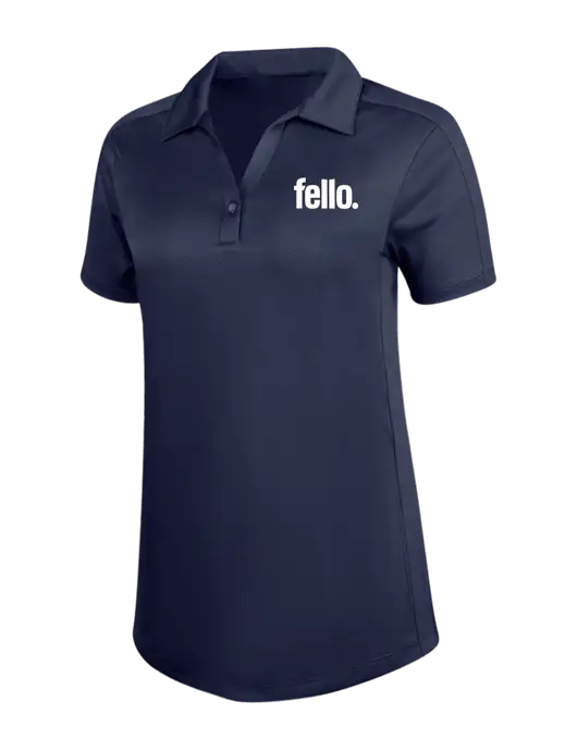Womens Dark Navy Diamond Jacquard Polo w/Fello. Logo