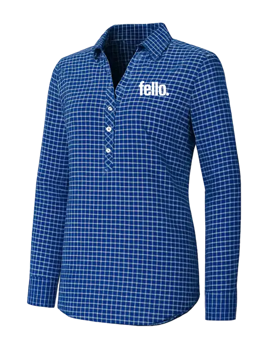 Womens Navy/White City Stretch Shirt w/Fello. Logo