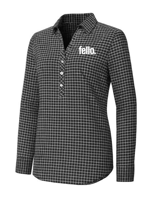 Womens Dark Grey/White City Stretch Shirt w/Fello. Logo