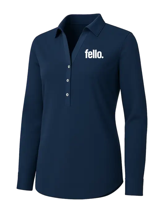 Womens Navy City Stretch Shirt w/Fello. Logo