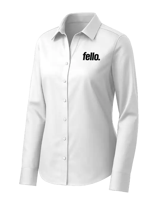 Brooks Brothers Womens White Wrinkle-Free Stretch Pinpoint Shirt w/Fello. Logo