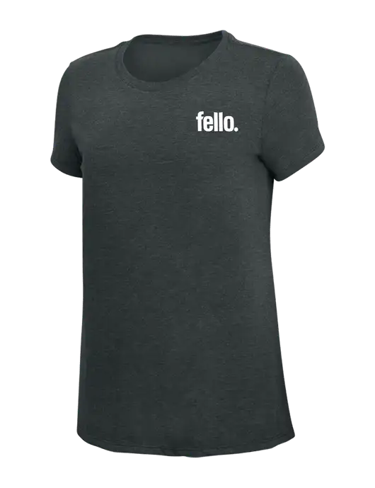 Womens Simply Soft Black Frost 4.5oz Poly/Combed Ring Spun Cotton T-Shirt w/Fello. Logo