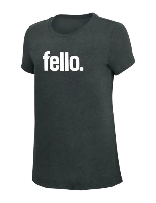 Womens Simply Soft Black Frost 4.5oz Poly/Combed Ring Spun Cotton T-Shirt w/Fello. Logo