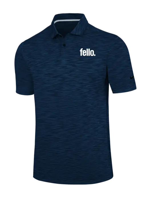 Nike Navy Dri-FIT Vapor Space Dyed Polo w/Fello. Logo