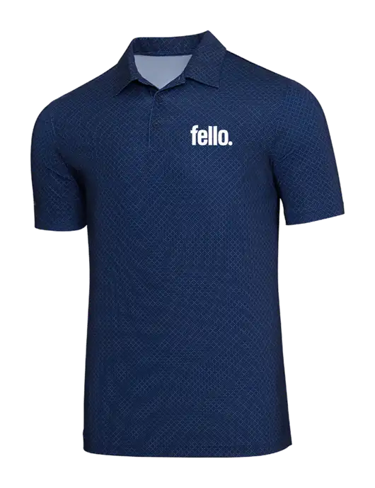 Adidas Navy Blue Diamond Dot Print Polo w/Fello. Logo