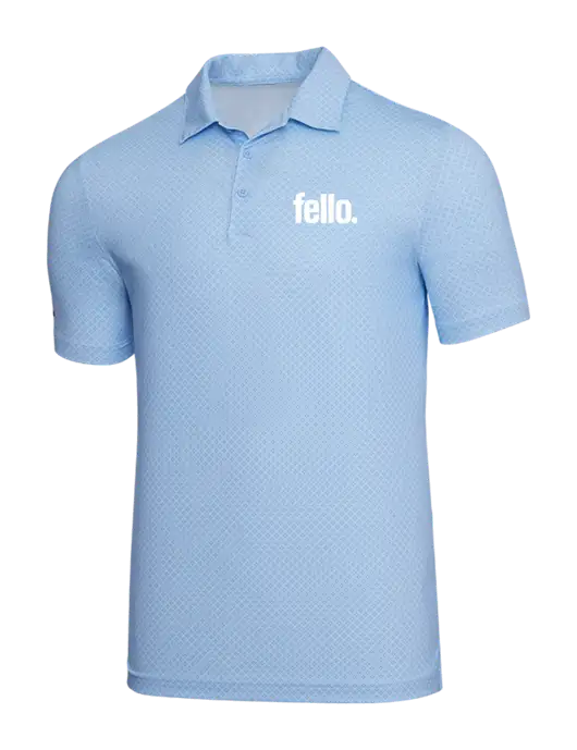 Adidas Light Blue Diamond Dot Print Polo w/Fello. Logo
