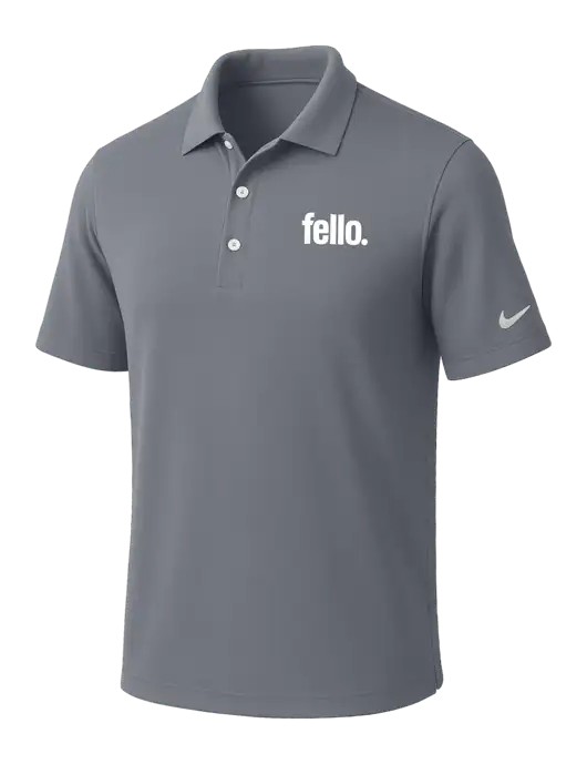 NIKE Medium Grey Dri-Fit Micro Pique Polo w/Fello. Logo