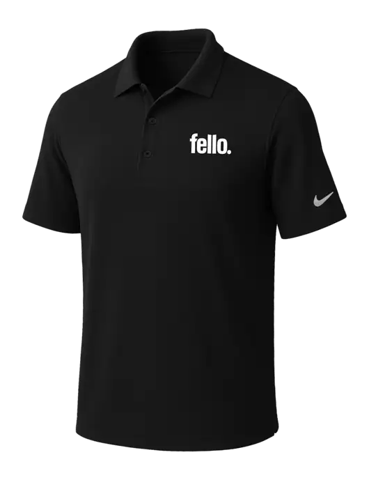 NIKE Black Dri-Fit Micro Pique Polo w/Fello. Logo