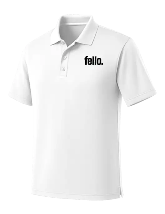 White Dry Zone UV Micro Mesh Polo w/Fello. Logo