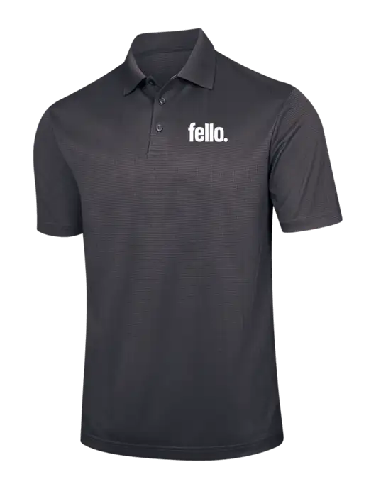 Dark Grey Performance Fine Jacquard Polo w/Fello. Logo