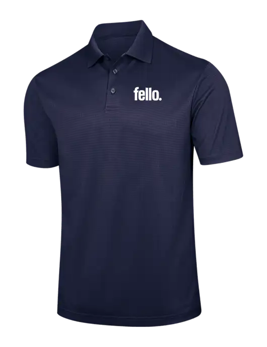 Navy Performance Fine Jacquard Polo w/Fello. Logo
