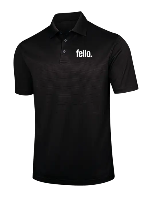 Black Performance Fine Jacquard Polo w/Fello. Logo