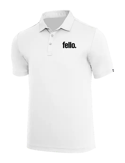 TravisMathew White Coto Performance Polo w/Fello. Logo