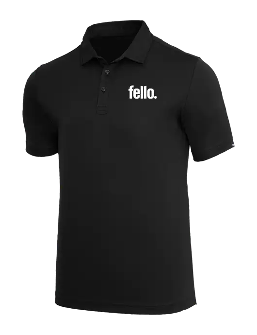 TravisMathew Black Coto Performance Polo w/Fello. Logo