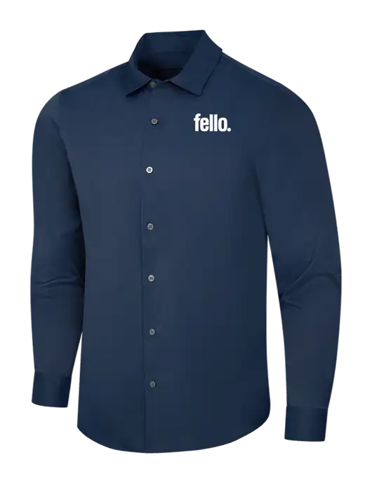 Navy City Stretch Shirt w/Fello. Logo