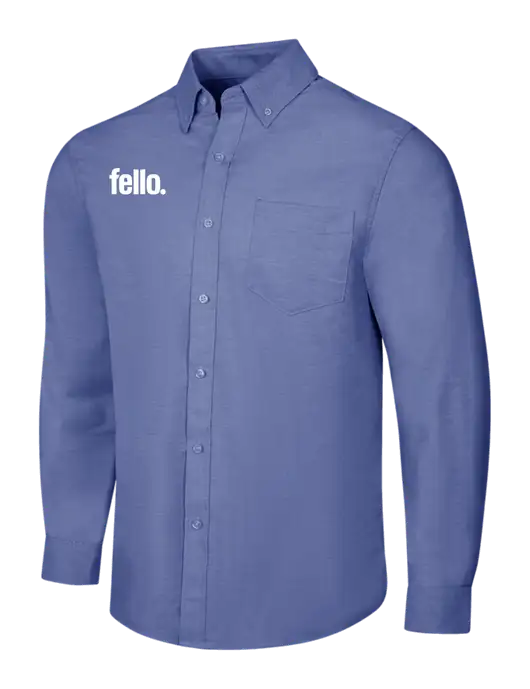 Navy SuperPro Oxford Shirt w/Fello. Logo