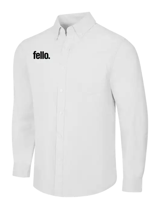White SuperPro Oxford Shirt w/Fello. Logo