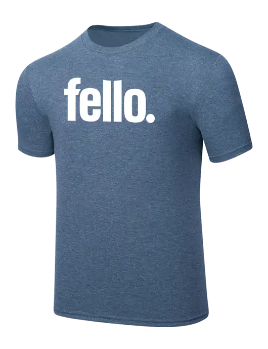 Simply Soft Light Slate Blue Heathered 4.5oz  Poly/Combed Ring Spun Cotton T-Shirt w/Fello. Logo
