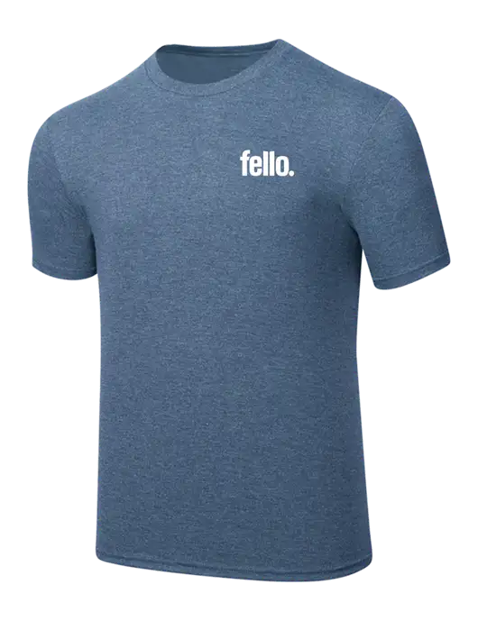 Simply Soft Light Slate Blue Heathered 4.5oz  Poly/Combed Ring Spun Cotton T-Shirt w/Fello. Logo
