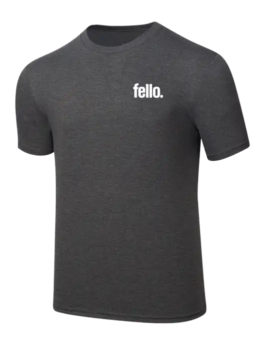 Simply Soft Heathered Charcoal 4.5oz  Poly/Combed Ring Spun Cotton T-Shirt w/Fello. Logo