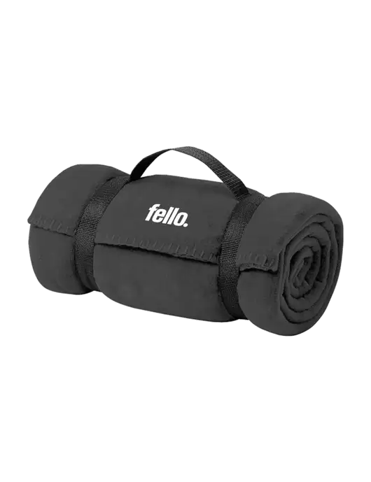 Casual Midnight Heather Fleece Blanket With Strap w/Fello. Logo