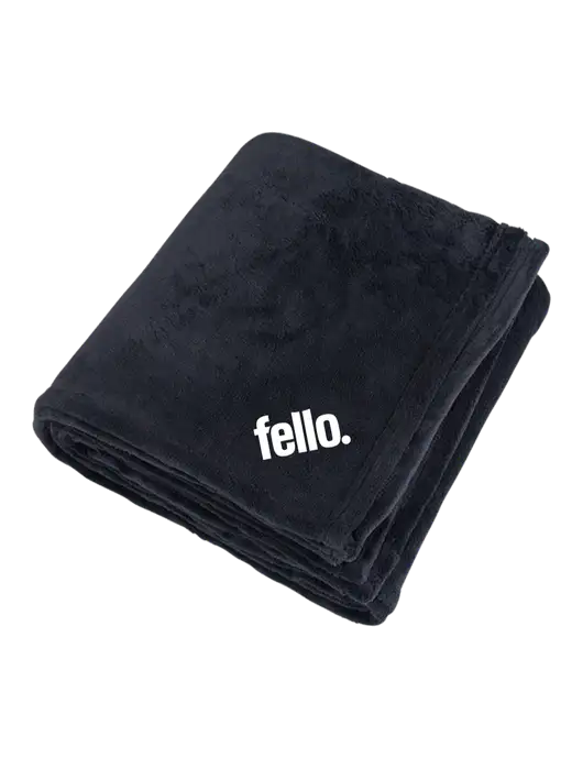 Mountain Lodge Black Blanket w/Fello. Logo
