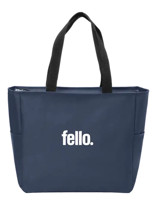 Everyday Navy Zip Tote  w/Fello. Logo