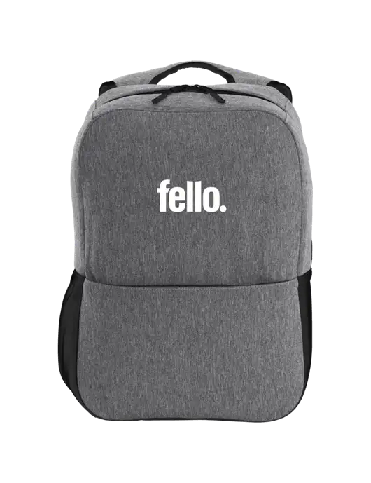 Access Square Laptop Graphite Heather/Black Backpack w/Fello. Logo