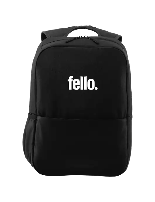 Access Square Laptop Black Backpack w/Fello. Logo