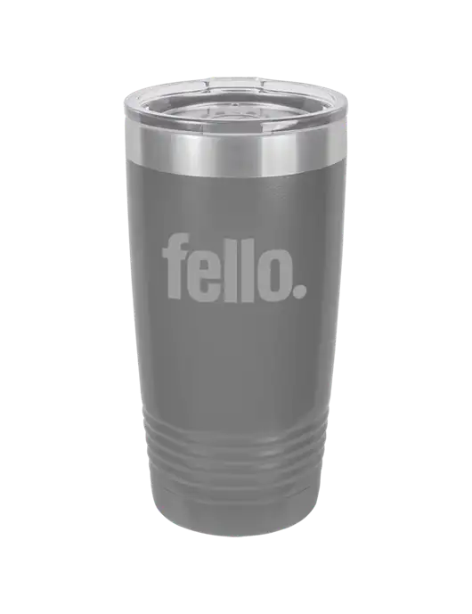 Polar Camel 20 oz Powder Coated Grey Vacuum Insulated Tumbler  w/Fello. Logo