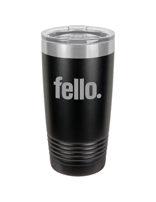 Polar Camel 20 oz Powder Coated Black Vacuum Insulated Tumbler w/Fello. Logo