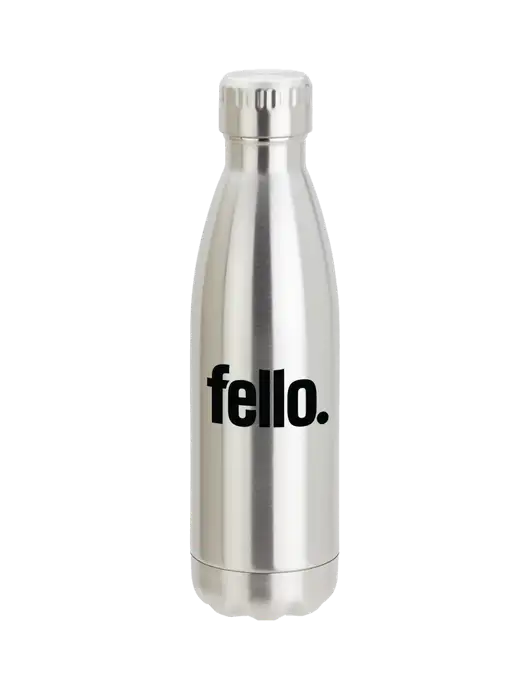 City Go Silver 17 oz Insulated Bottle w/Fello. Logo