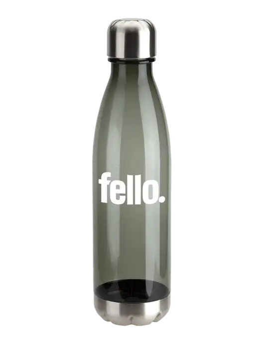 Bayside Tritan Smoke 25 oz Bottle with Stainless Base and Cap w/Fello. Logo