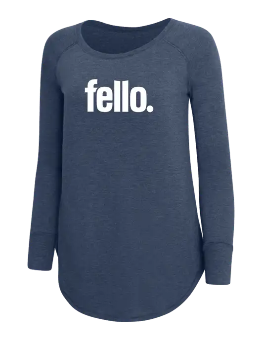 Womens Perfect Wide Collar Tunic Tri-Blend Navy Frost 4.5 oz T-Shirt w/Fello. Logo
