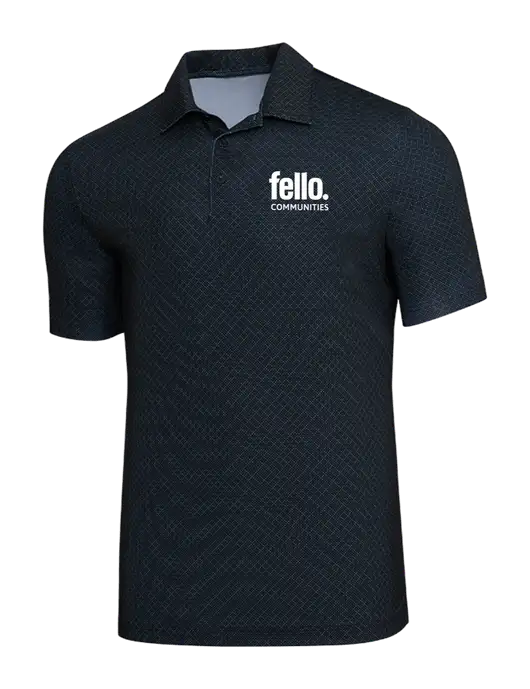 Adidas Black Diamond Dot Print Polo w/Fello Communities Logo