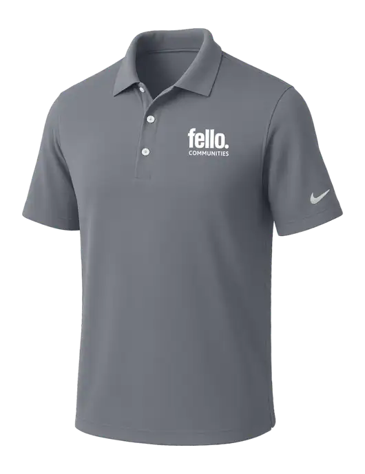 NIKE Medium Grey Dri-Fit Micro Pique Polo w/Fello Communities Logo