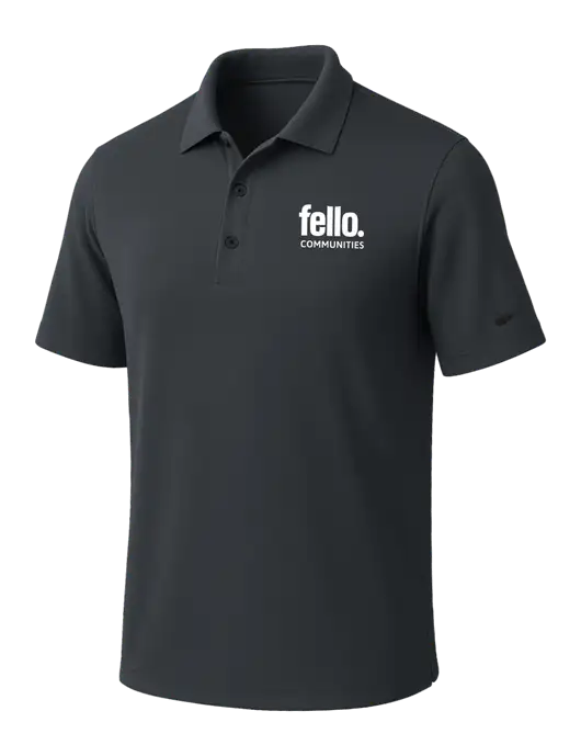 NIKE Dark Grey Dri-Fit Micro Pique Polo w/Fello Communities Logo