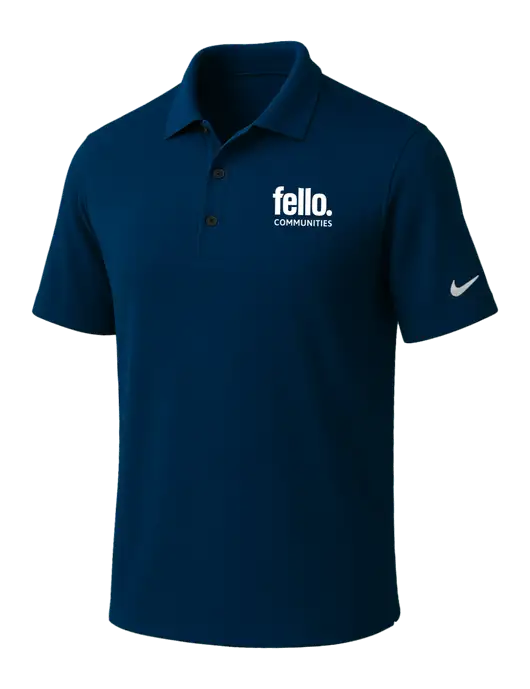 NIKE Navy Dri-Fit Micro Pique Polo w/Fello Communities Logo