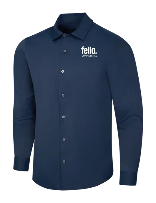 Navy City Stretch Shirt w/Fello Communities Logo