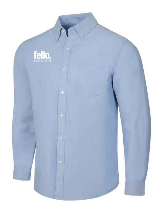 Light Blue SuperPro Oxford Shirt w/Fello Communities Logo