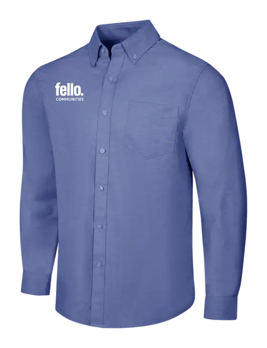 Navy SuperPro Oxford Shirt w/Fello Communities Logo